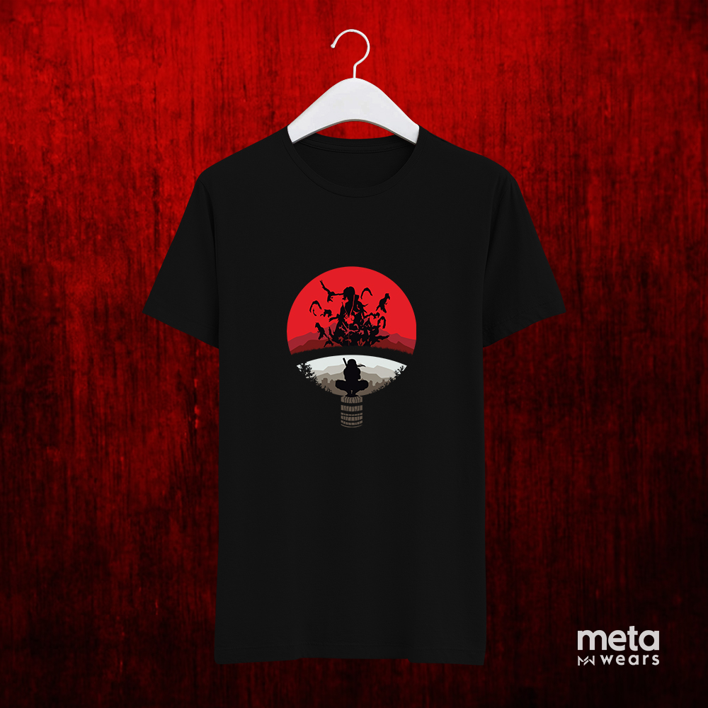 Naruto T-Shirt Ufficiale Itachi Uchiha: Maglietta Unisex In Cotone 100% Nero - Taglia M