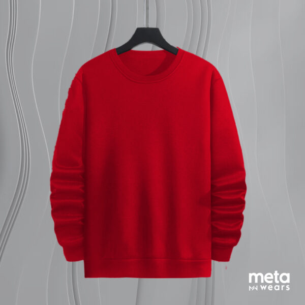 Plain Red Pullover Sweatshirt